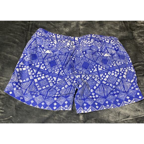 American Eagle Shorts Womens Size 00 Midi Stretch Blue Diamond Print - Picture 2 of 4